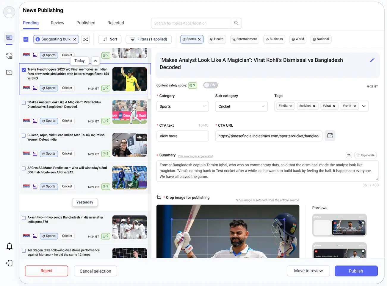 Editor CMS Dashboard